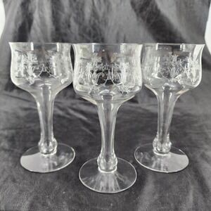 VTG Victorian Hollow‎ Stem Cordial Sherry Glasses Set of 3 - 5.25" Tall